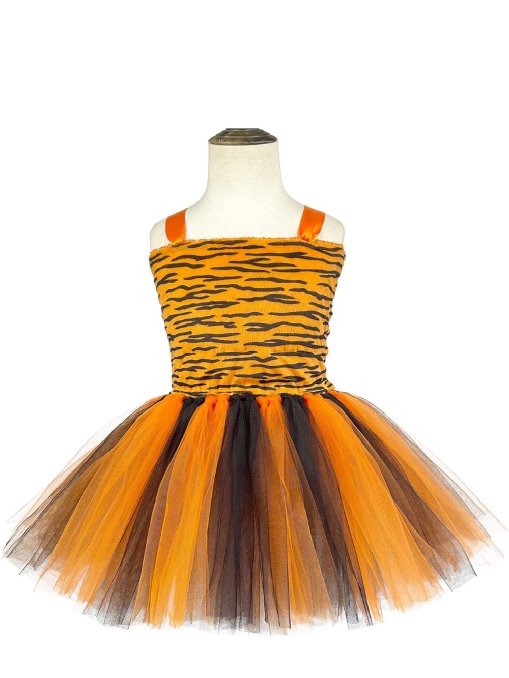 Tiger-Stripe Orange & Black Tutu Dress — Kids Costume